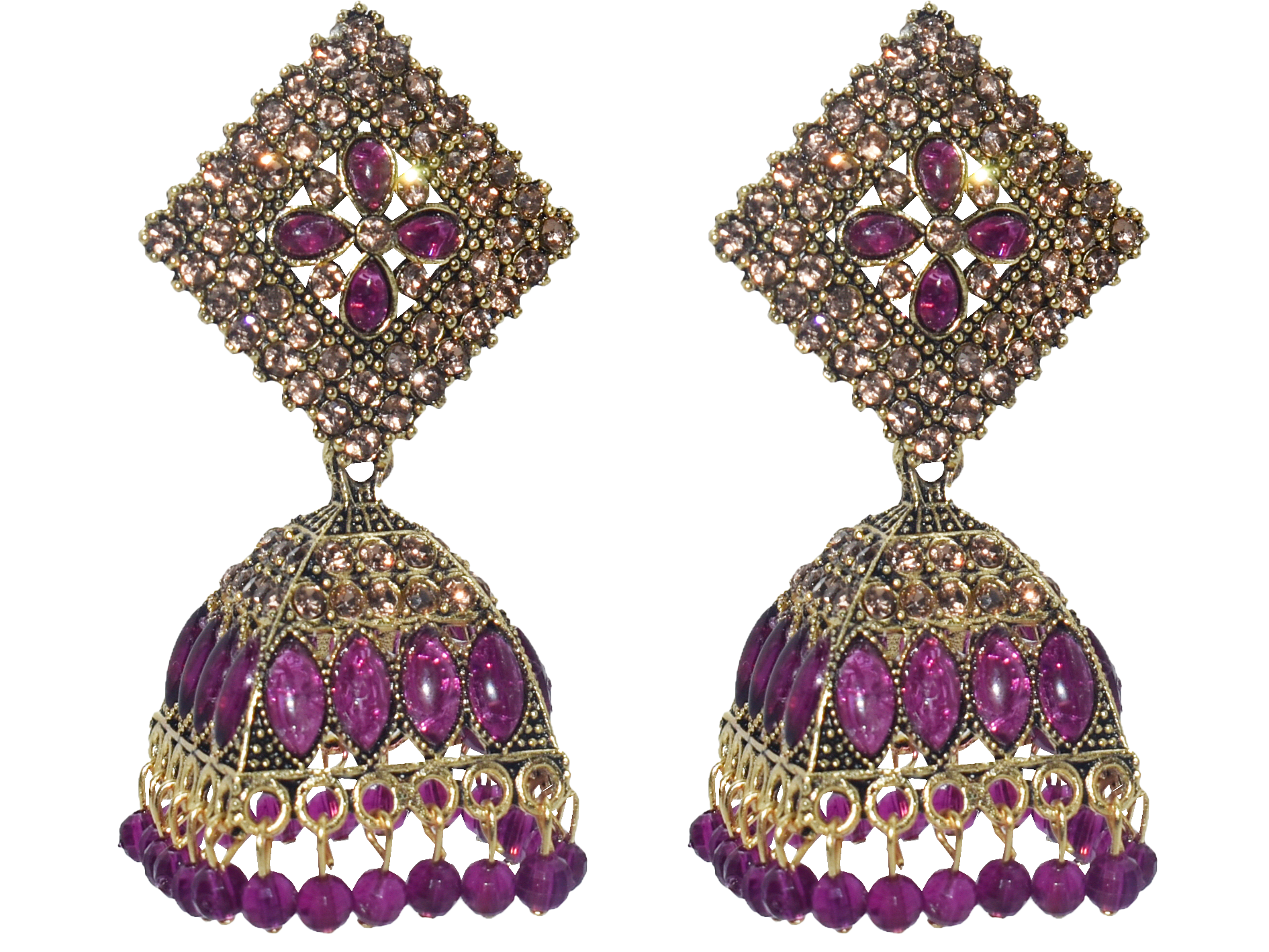 Malana Merino New Trendy Partywear Peacock Square Jhumka Earrings From Rajkot (Gujrat) For Girls and Woman For all Occassions.