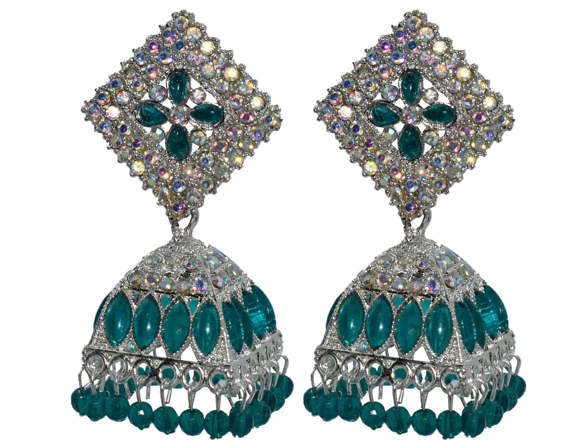 Malana Merino New Trendy Partywear Peacock Square Jhumka Earrings From Rajkot (Gujrat) For Girls and Woman For all Occassions