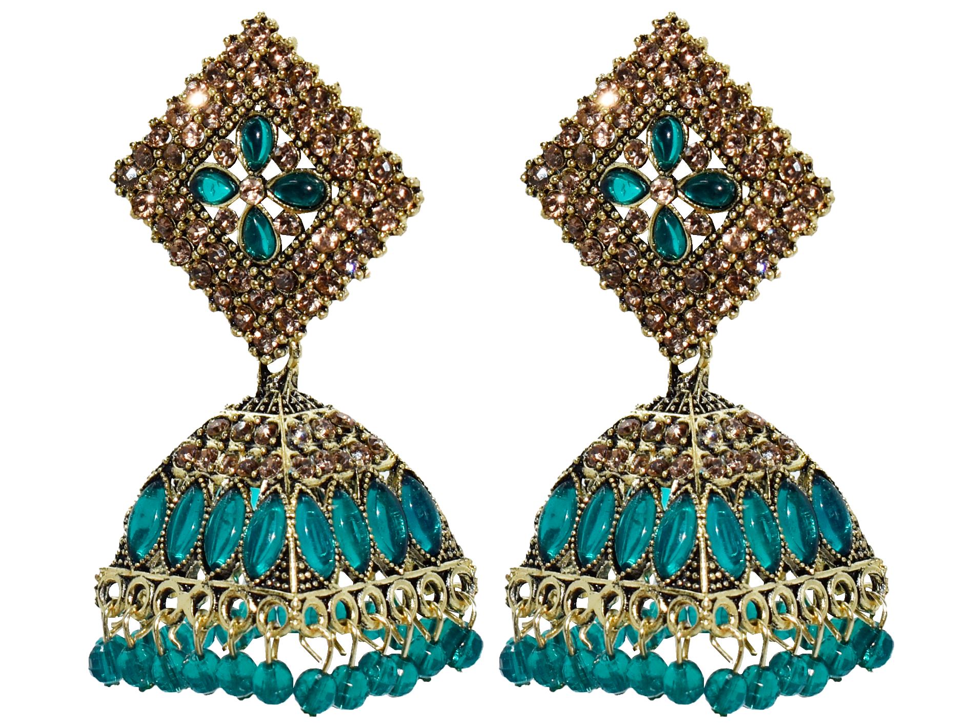Malana Merino New Trendy Partywear Peacock Square Jhumka Earrings From Rajkot (Gujrat) For Girls and Woman For all Occassions.
