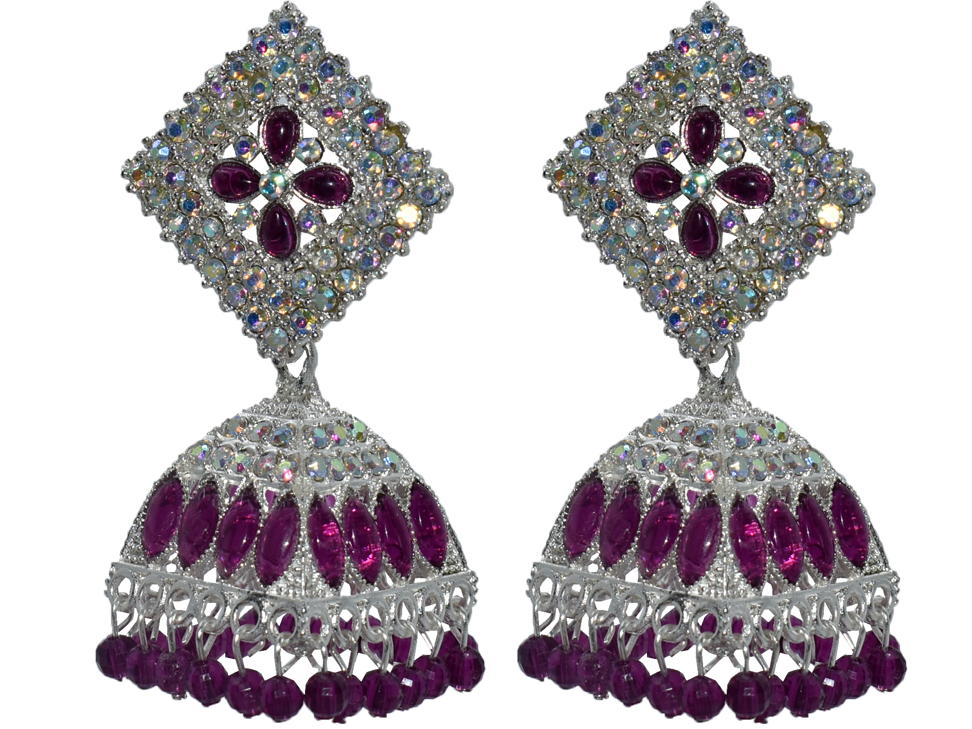 Malana Merino New Trendy Partywear Peacock Square Jhumka Earrings From Rajkot (Gujrat) For Girls and Woman For all Occassions