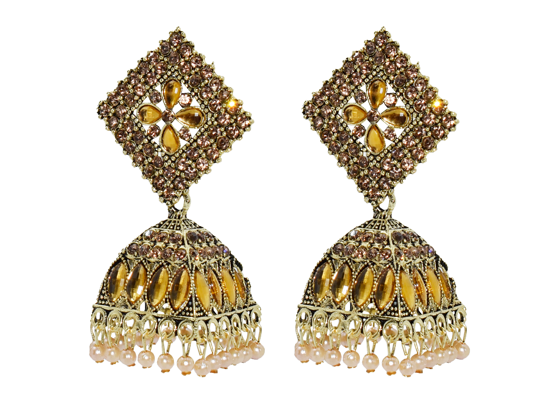Malana Merino New Trendy Partywear Peacock Square Jhumka Earrings From Rajkot (Gujrat) For Girls and Woman For all Occassions.
