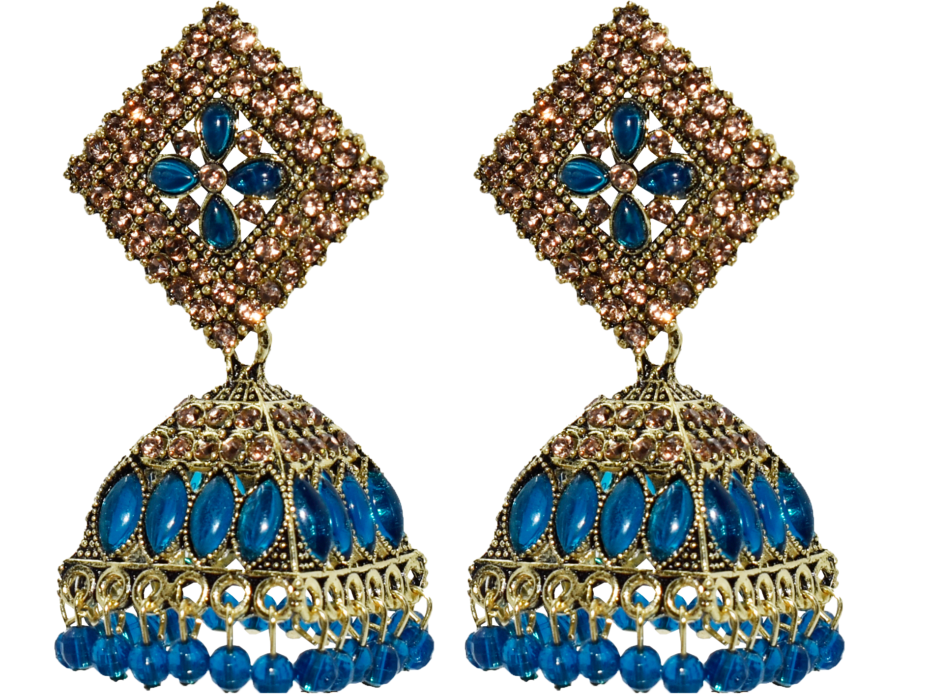 Malana Merino New Trendy Partywear Peacock Square Jhumka Earrings From Rajkot (Gujrat) For Girls and Woman For all Occassions.