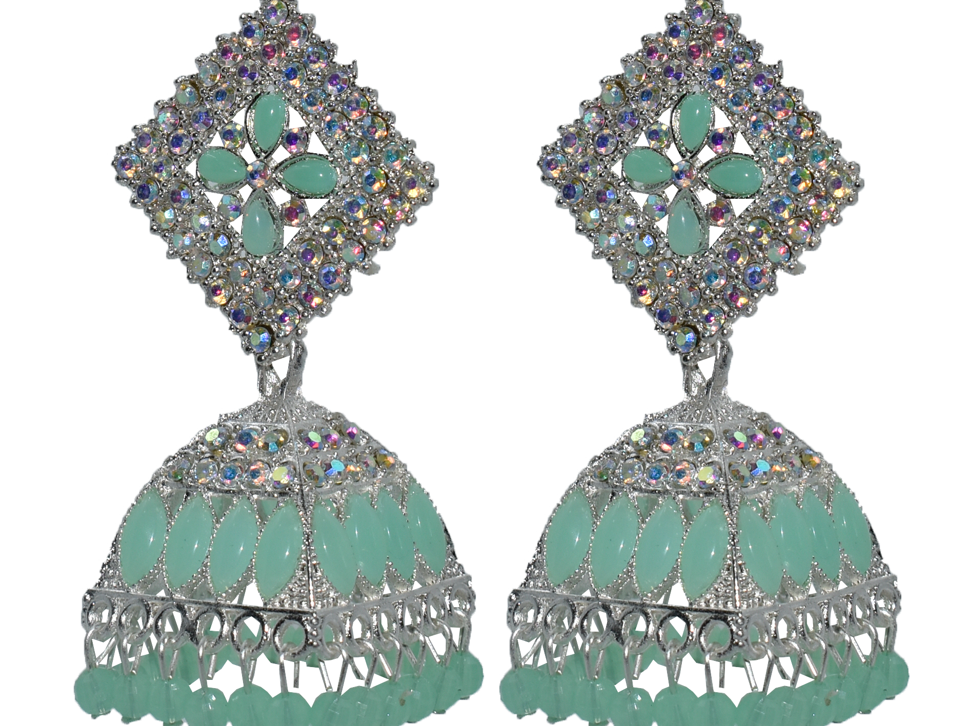 Malana Merino New Trendy Partywear Peacock Square Jhumka Earrings From Rajkot (Gujrat) For Girls and Woman For all Occassions