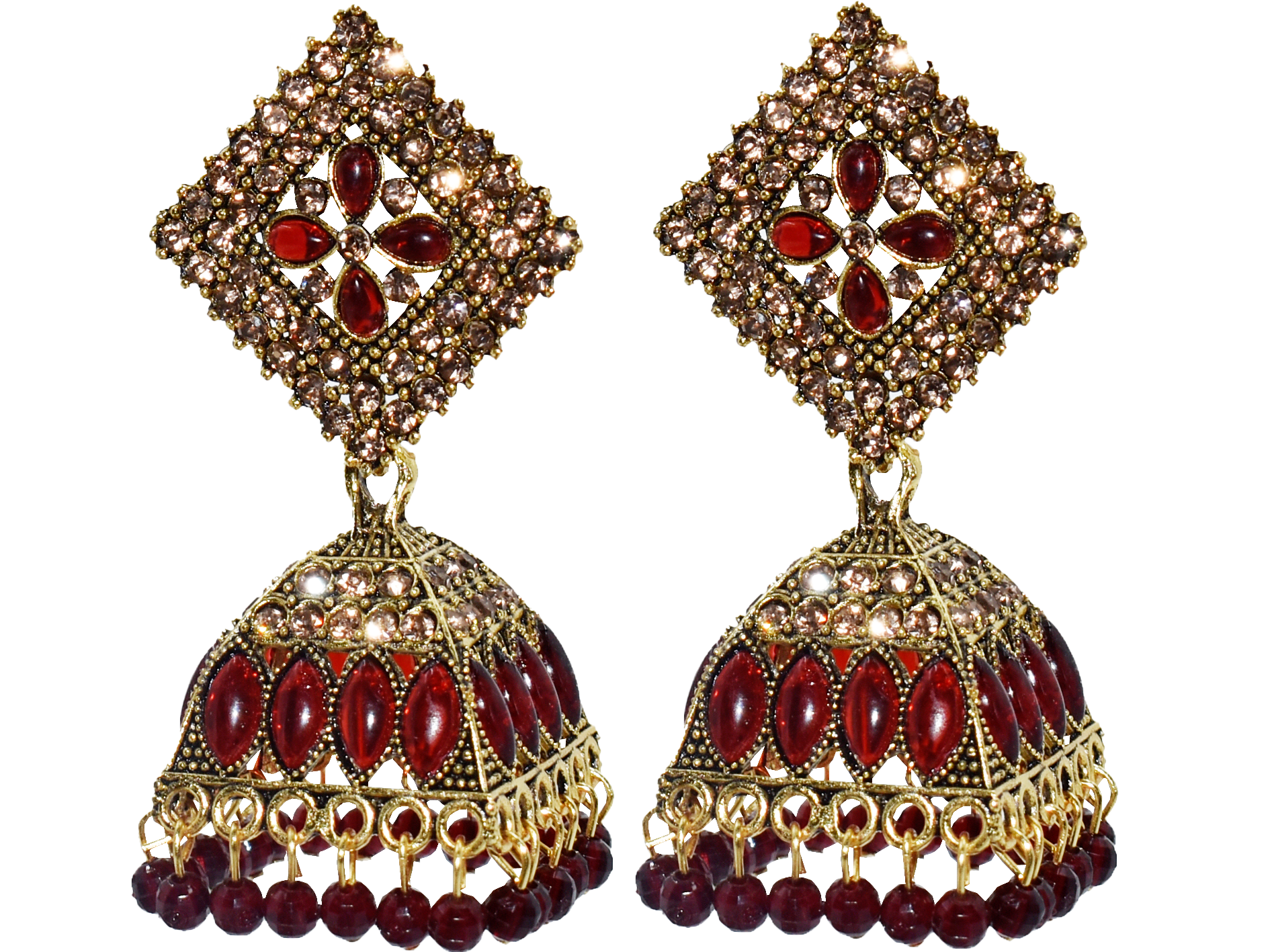 Malana Merino New Trendy Partywear Peacock Square Jhumka Earrings From Rajkot (Gujrat) For Girls and Woman For all Occassions.