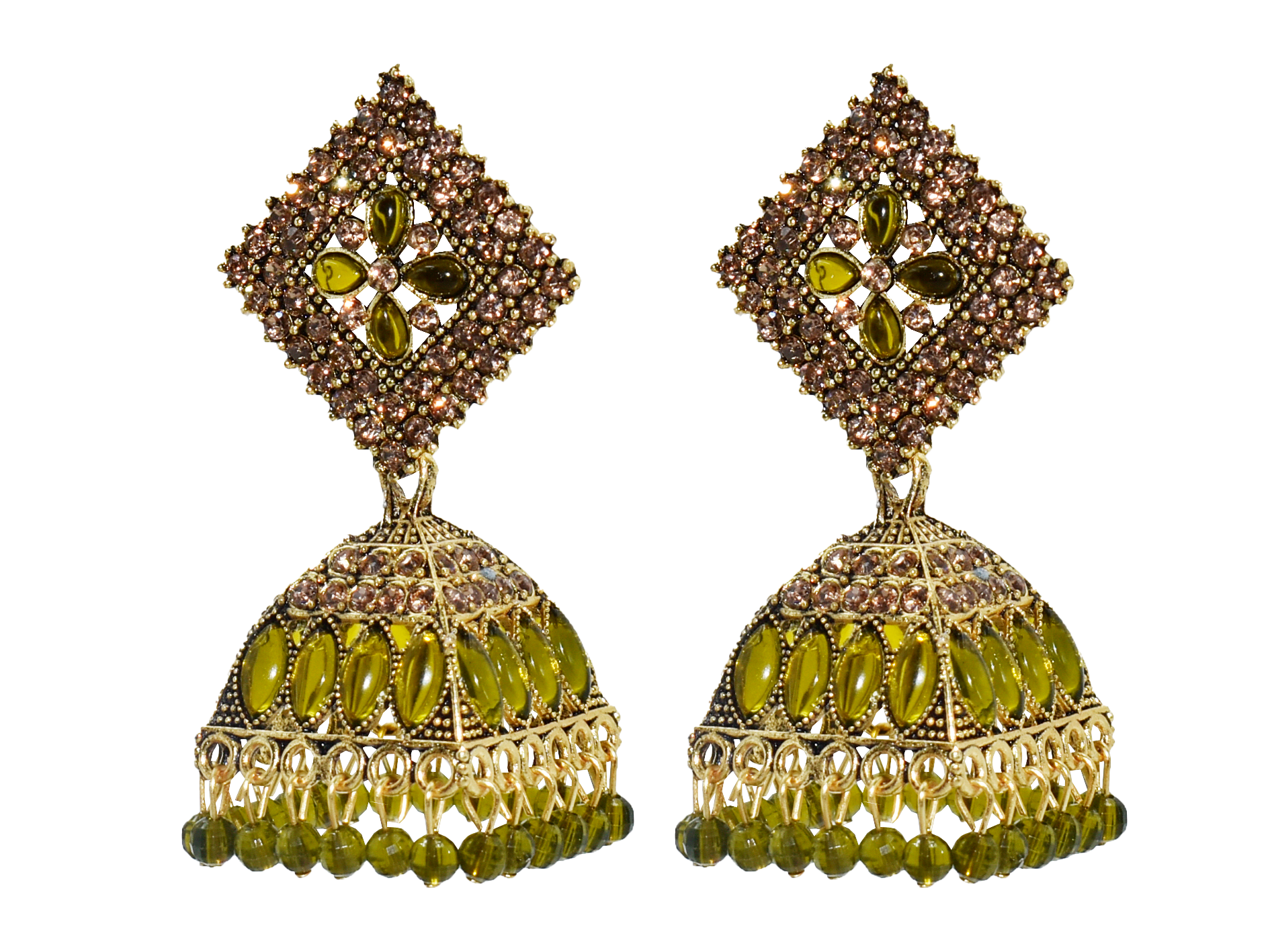 Malana Merino New Trendy Partywear Peacock Square Jhumka Earrings From Rajkot (Gujrat) For Girls and Woman For all Occassions.
