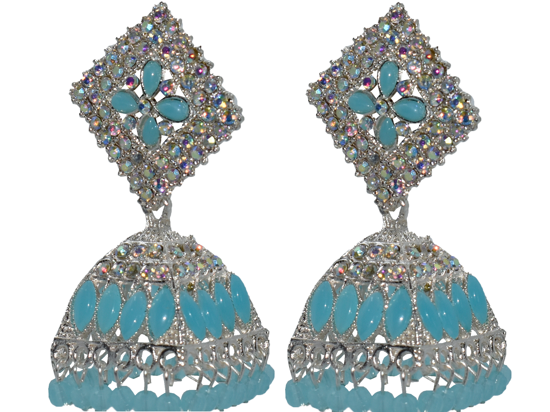 Malana Merino New Trendy Partywear Peacock Square Jhumka Earrings From Rajkot (Gujrat) For Girls and Woman For all Occassions