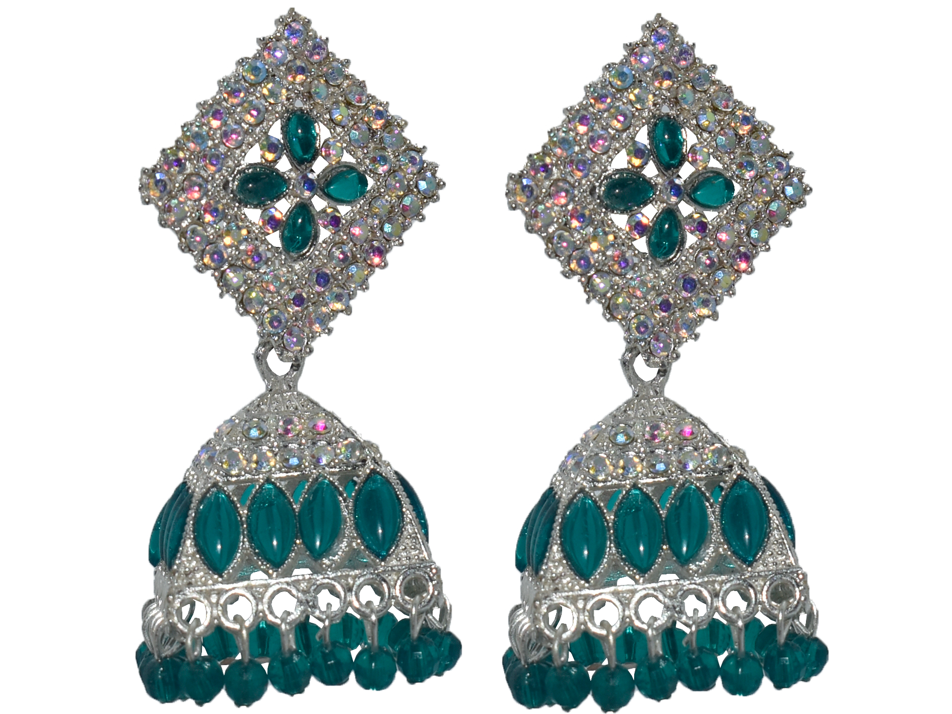 Malana Merino New Trendy Partywear Peacock Square Jhumka Earrings From Rajkot (Gujrat) For Girls and Woman For all Occassions