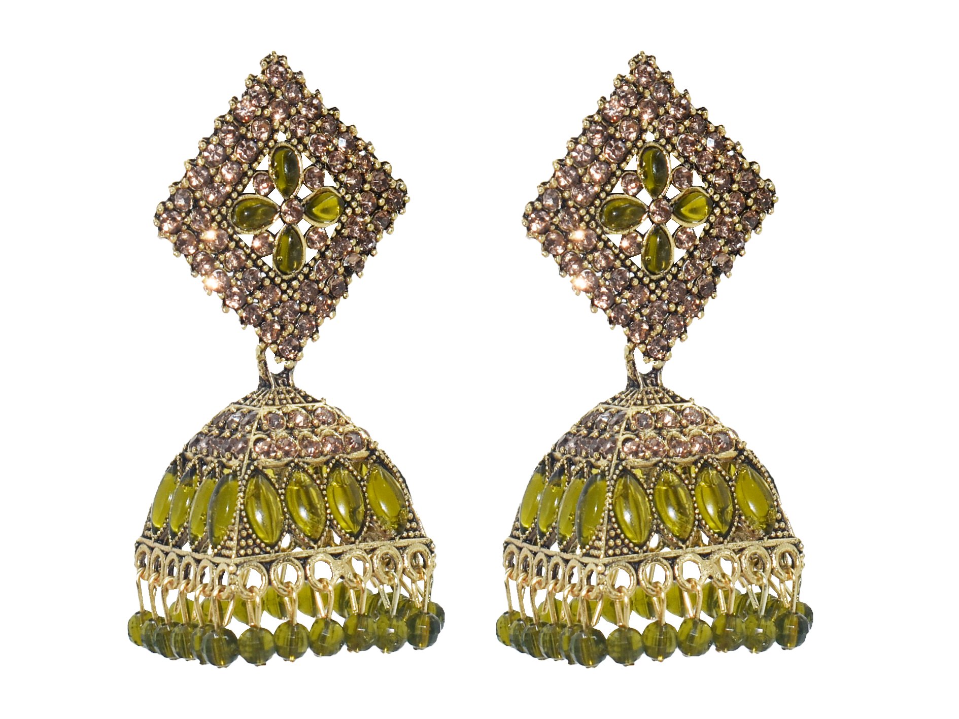 Malana Merino New Trendy Partywear Peacock Square Jhumka Earrings From Rajkot (Gujrat) For Girls and Woman For all Occassions.