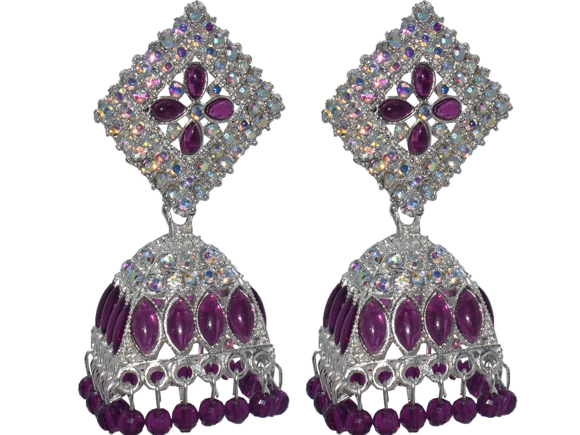Malana Merino New Trendy Partywear Peacock Square Jhumka Earrings From Rajkot (Gujrat) For Girls and Woman For all Occassions