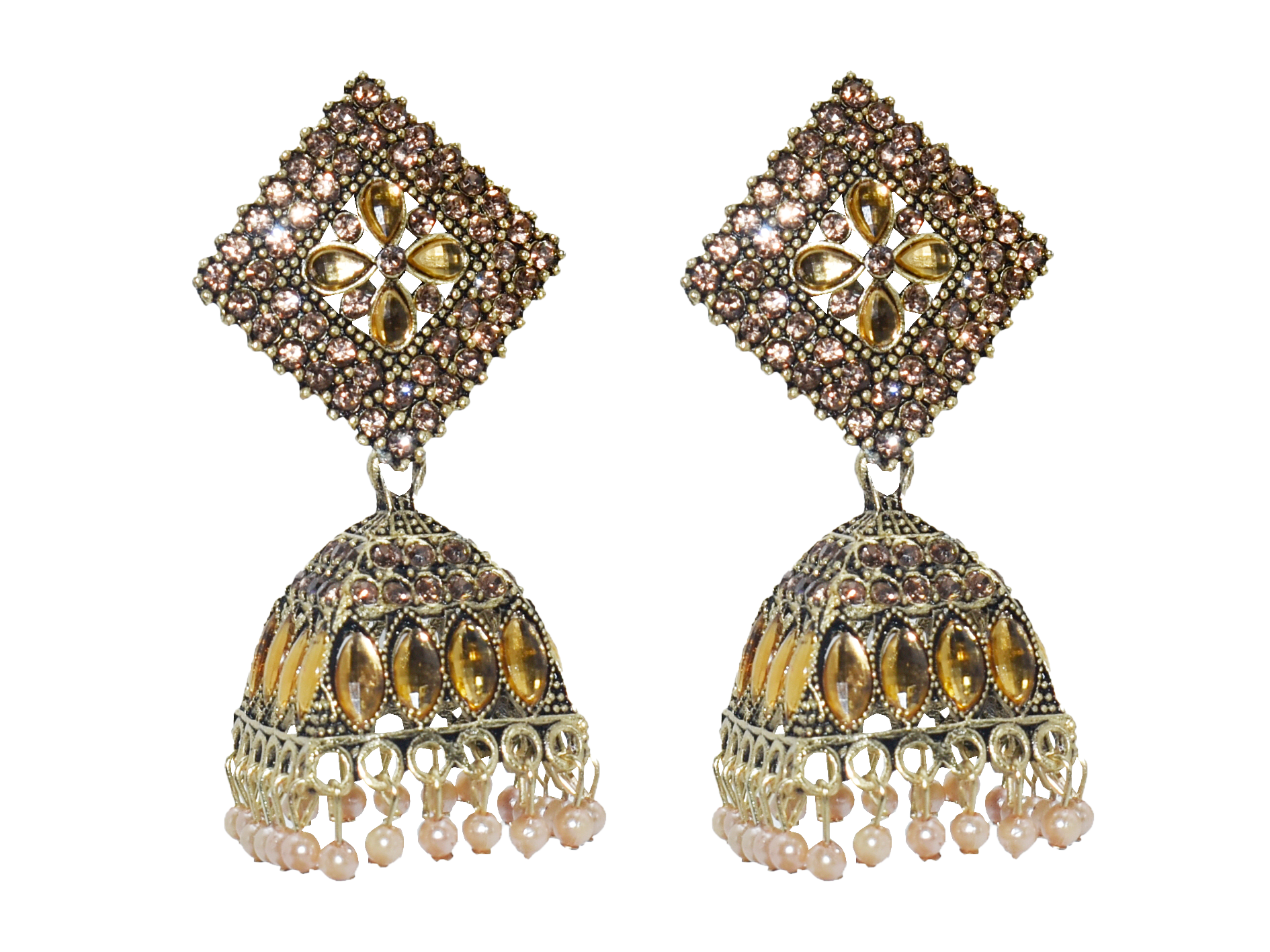 Malana Merino New Trendy Partywear Peacock Square Jhumka Earrings From Rajkot (Gujrat) For Girls and Woman For all Occassions.
