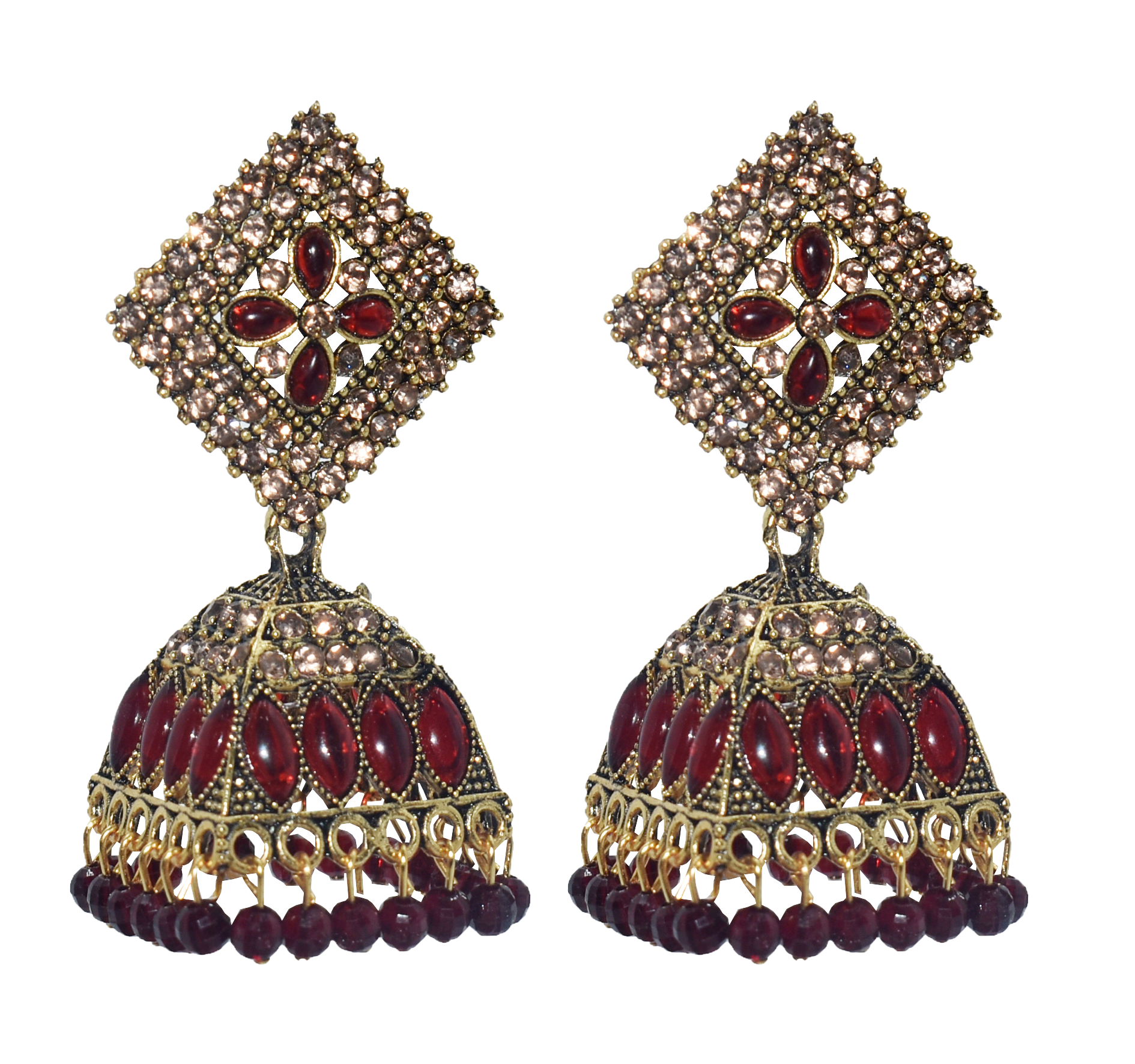 Malana Merino New Trendy Partywear Peacock Square Jhumka Earrings From Rajkot (Gujrat) For Girls and Woman For all Occassions.
