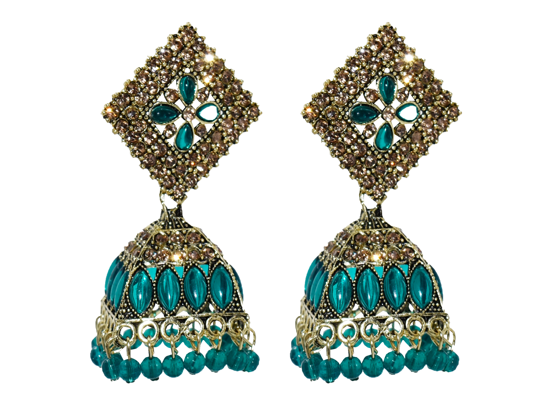 Malana Merino New Trendy Partywear Peacock Square Jhumka Earrings From Rajkot (Gujrat) For Girls and Woman For all Occassions.