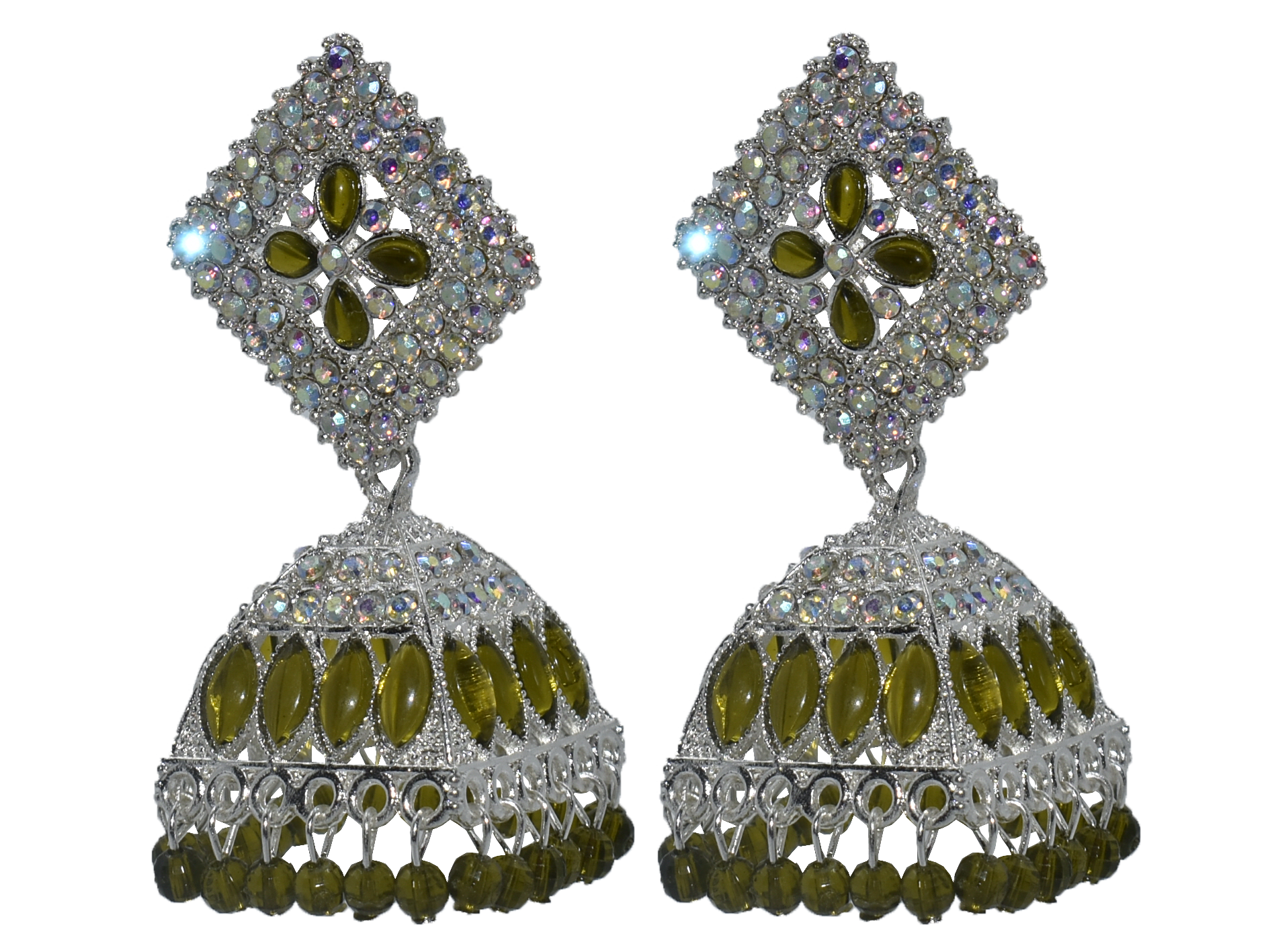 Malana Merino New Trendy Partywear Peacock Square Jhumka Earrings From Rajkot (Gujrat) For Girls and Woman For all Occassions