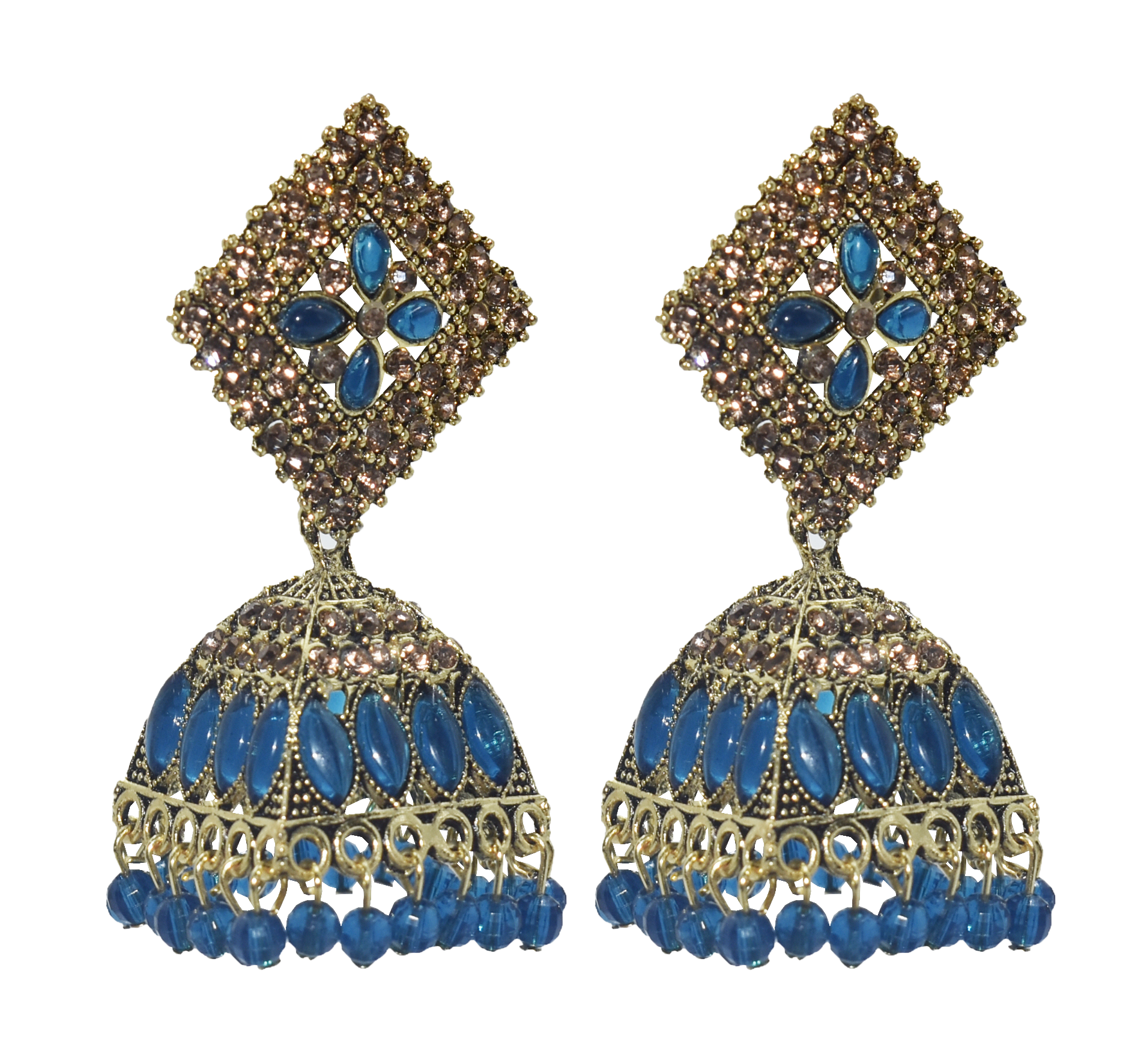 Malana Merino New Trendy Partywear Peacock Square Jhumka Earrings From Rajkot (Gujrat) For Girls and Woman For all Occassions.