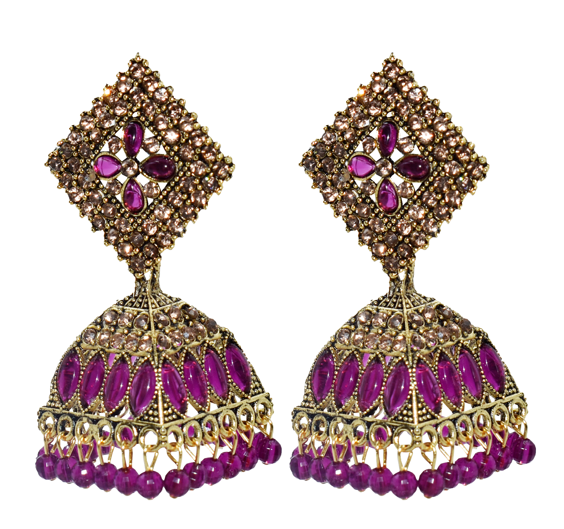 Malana Merino New Trendy Partywear Peacock Square Jhumka Earrings From Rajkot (Gujrat) For Girls and Woman For all Occassions.