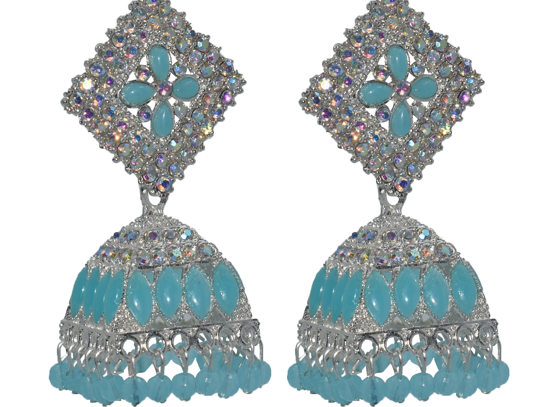 Malana Merino New Trendy Partywear Peacock Square Jhumka Earrings From Rajkot (Gujrat) For Girls and Woman For all Occassions