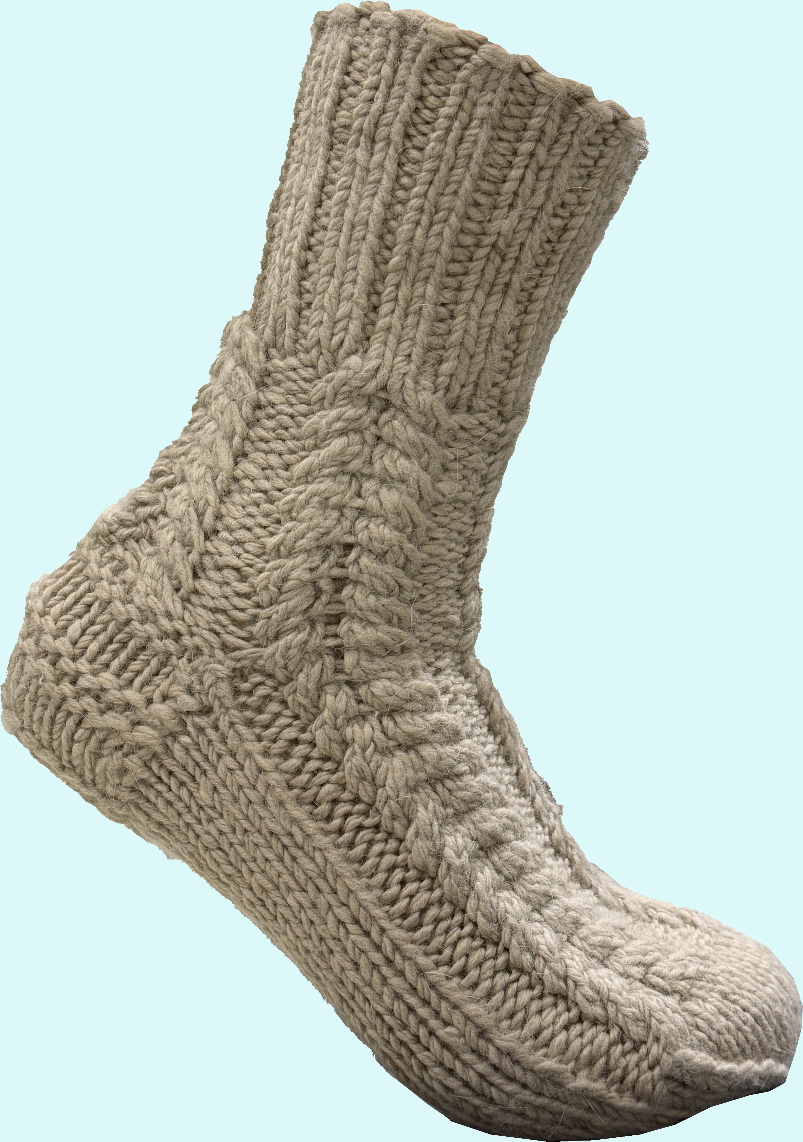 Malana Merino Grey Colour Hand Made Solid Soft & Woolen Cozy Knitted Winter Thick Warm Socks (Without Thumb) for Women Girls
