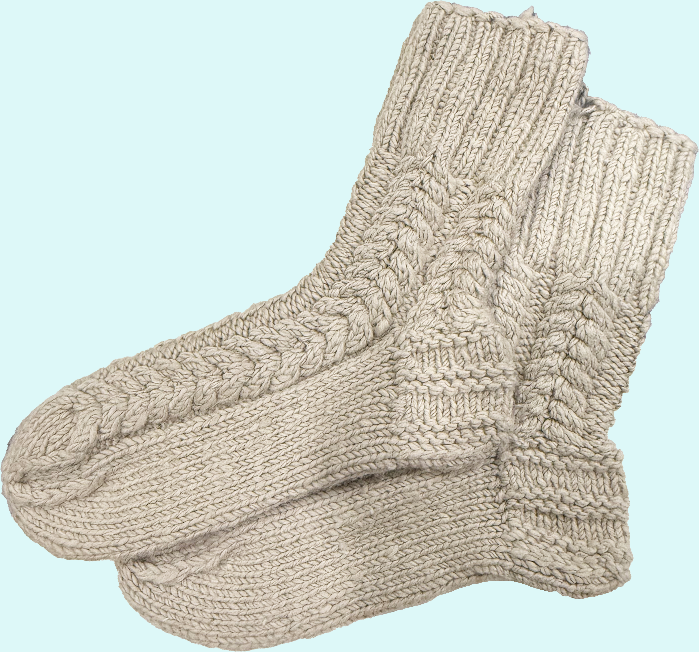 Malana Merino Grey Colour Hand Made Solid Soft & Woolen Cozy Knitted Winter Thick Warm Socks (Without Thumb) for Women Girls