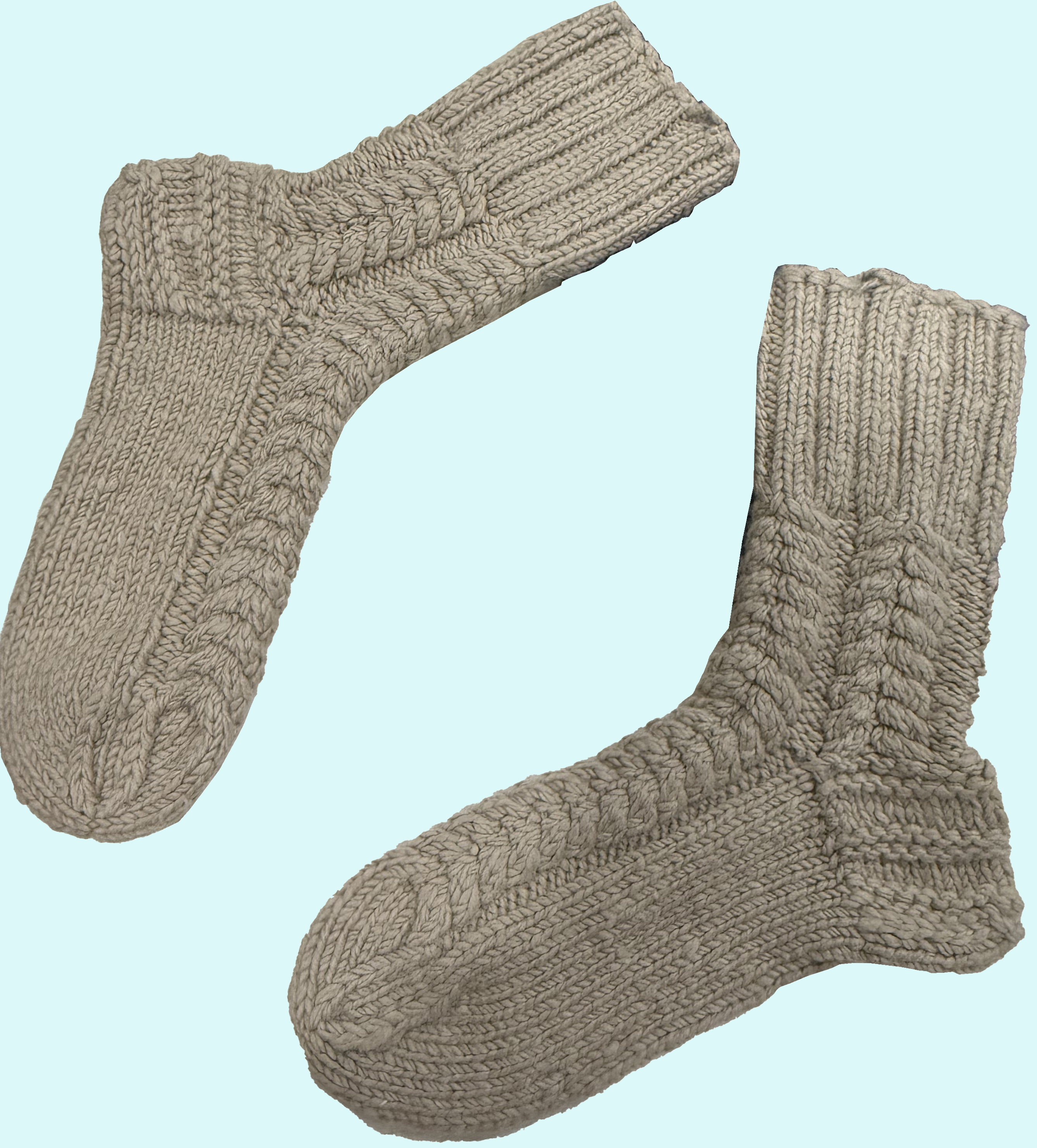Malana Merino Grey Colour Hand Made Solid Soft & Woolen Cozy Knitted Winter Thick Warm Socks (Without Thumb) for Women Girls