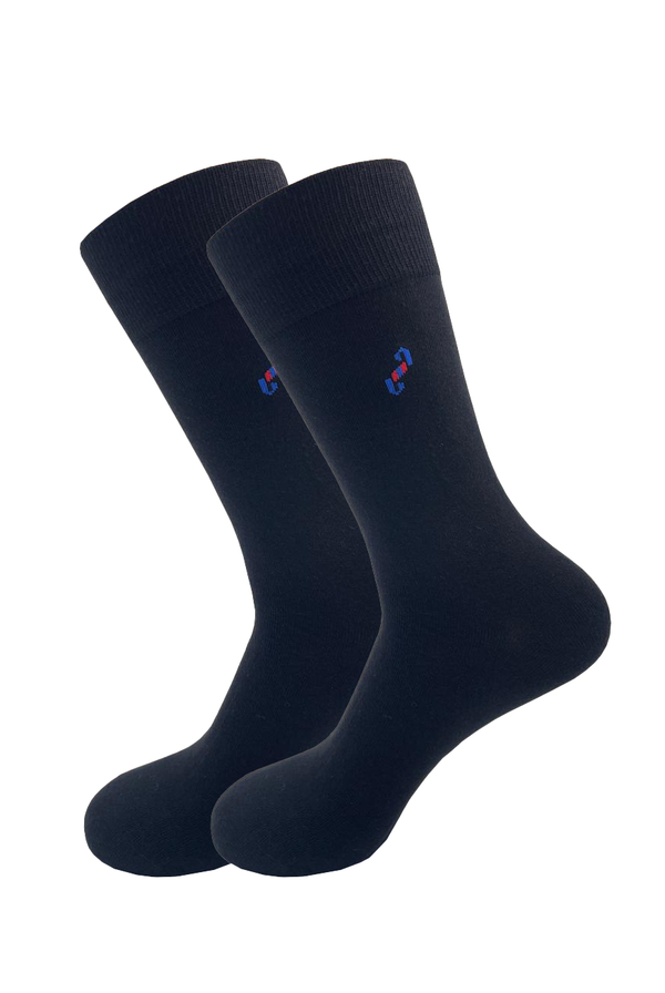 Malana Merino Black Colour Calf Length Socks For Men (Pack Of 2)