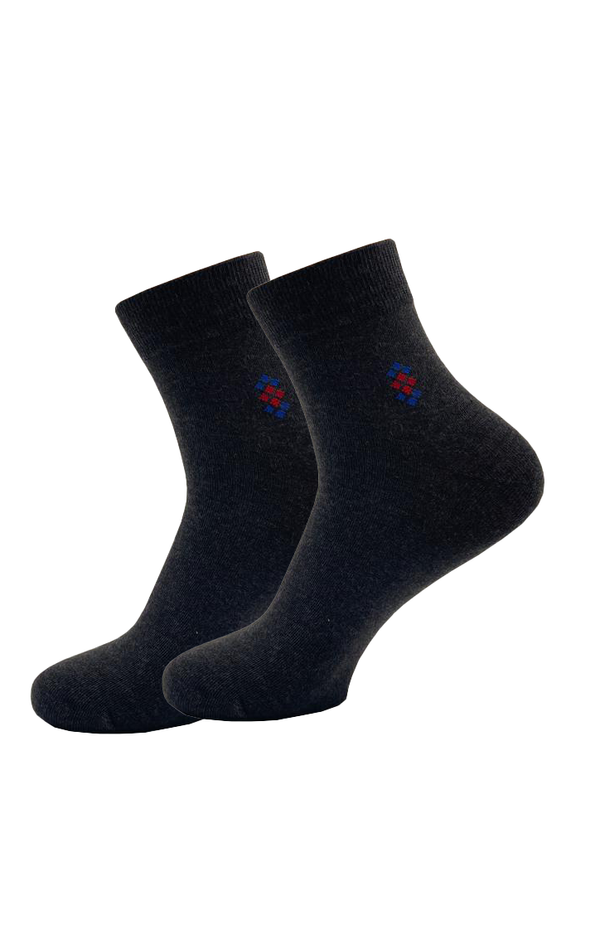 Malana Merino Dark Grey Colour Ankle Length Socks (Pack Of 2)