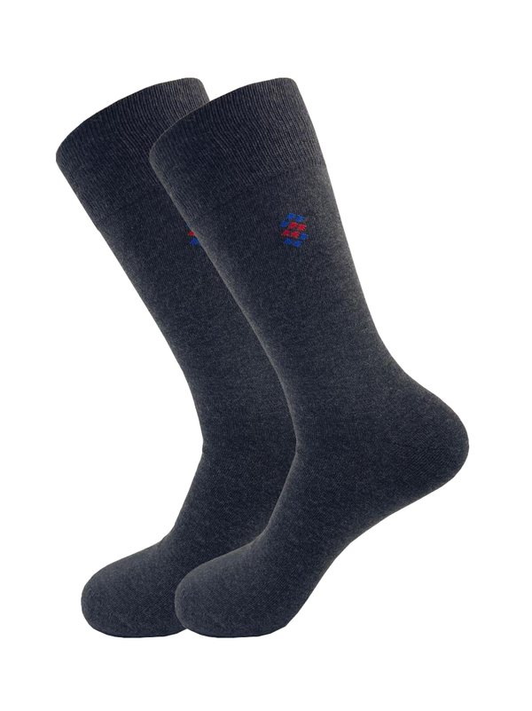 Malana Merino Dark Gray Colour Calf Length Socks For Men (Pack Of 2)