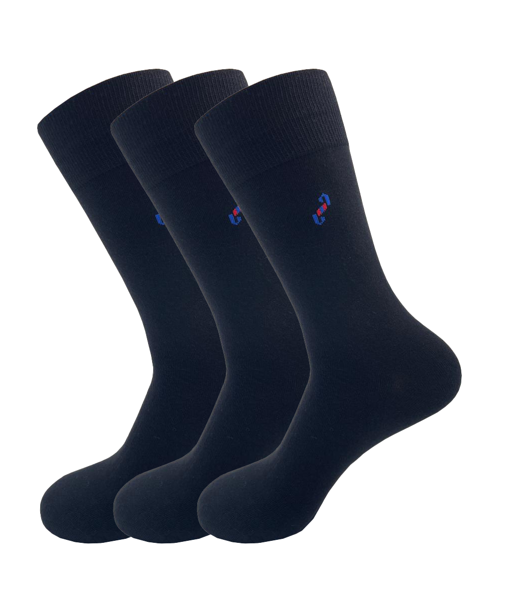 Malana Merino Black Colour Calf Length Socks For Men (Pack Of 3)
