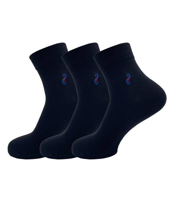 Malana Merino Black Colour Ankle Length Socks (Pack Of 3)