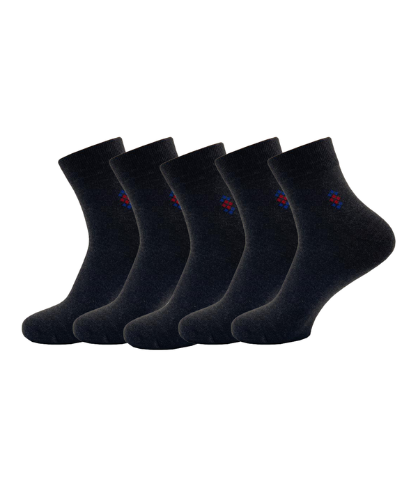Malana Merino Dark Grey Colour Ankle Length Socks (Pack Of 5)