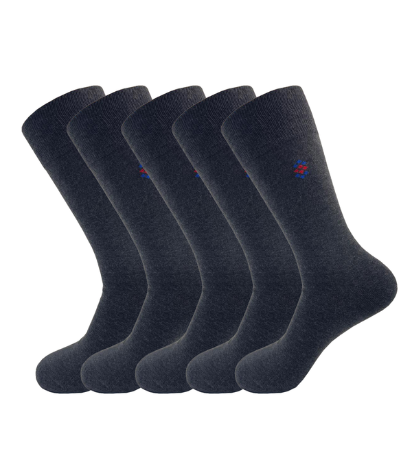 Malana Merino Dark Gray Colour Calf Length Socks For Men (Pack Of 5)
